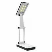 ionze Appliances Portable Folding LED Table Lamp Desk Light Sensitive Control USB Charging Port Batteries Powered Book Lights (White)